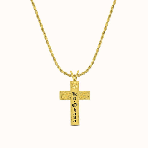 8mm Pu'uwai Heirloom Cross Personalized Necklace