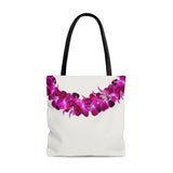 Purple Orchid Lei Tote Bag