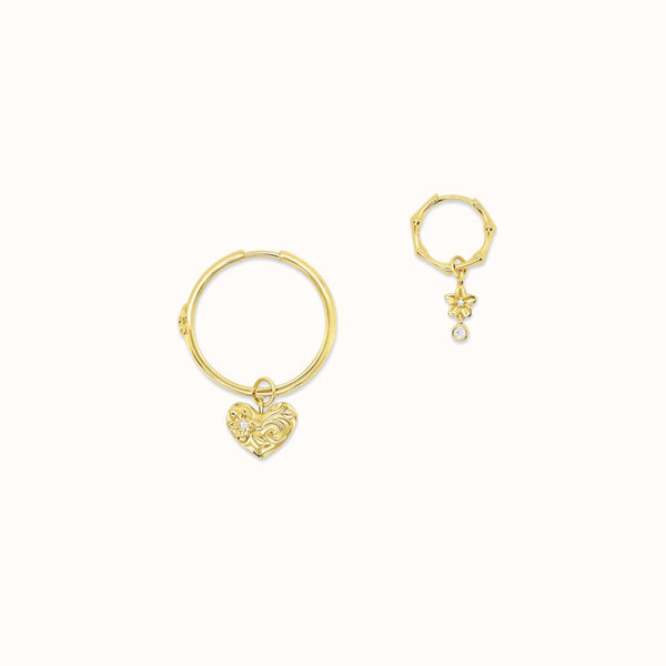 Mini Plumeria + CZ Hoop Charm