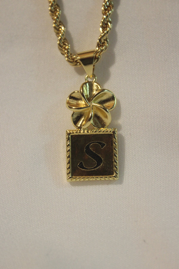 A‘ala Heirloom Initial Necklace | 18k Gold Filled | “S” (Ready to Ship)