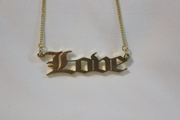 Inoa Personalized Cutout Necklace | 18k Gold Filled | “Love” (Ready to Ship)