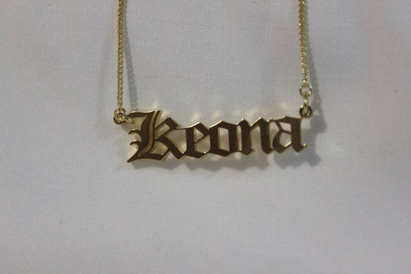 Inoa Personalized Cutout Necklace | 18k Gold Filled | “Keona” (Ready to Ship)