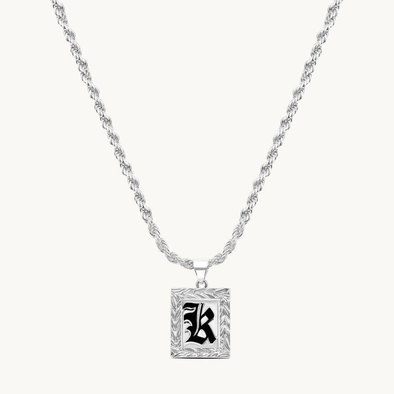 20mm Maile Heirloom Initial Plate Necklace