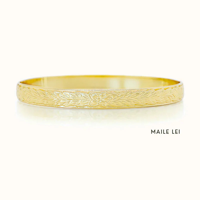 Ho’omana’o Heirloom Personalized Bangle (Maile Lei)