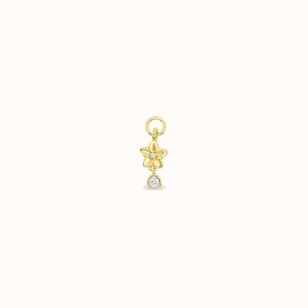 Mini Plumeria + CZ Hoop Charm