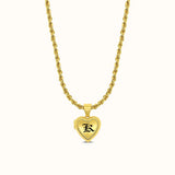 Maile Border Heart-Shaped Initial Locket