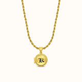 Maile Border Round Initial Locket