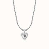 Maile Border Heart-Shaped Initial Locket