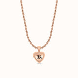 Maile Border Heart-Shaped Initial Locket