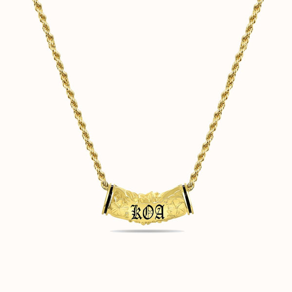 Mini U'ilani Heirloom Barrel Initial Necklace