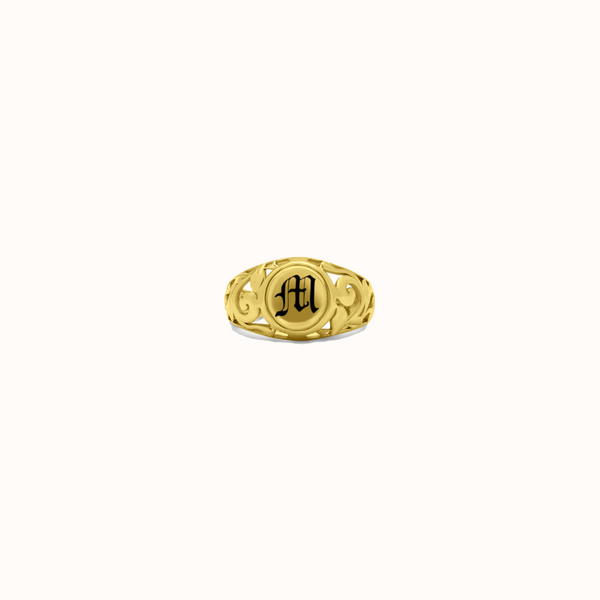 10mm Malia Heirloom Initial Ring