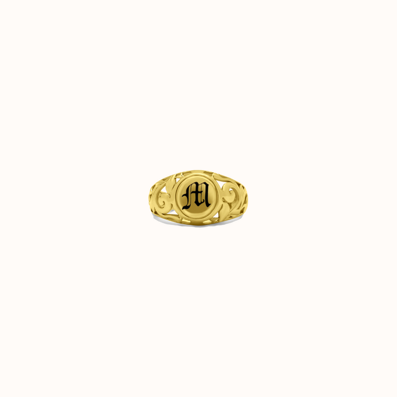 10mm Malia Heirloom Initial Ring