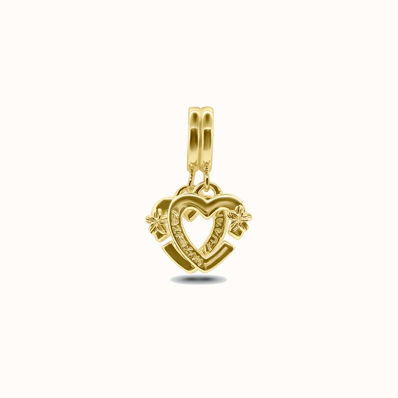 Double Heart Sisters Charm