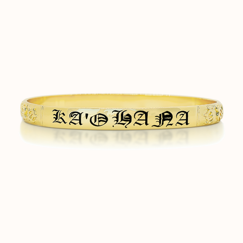 Ho'omana'o Heirloom Personalized Oval Bangle [8"+]