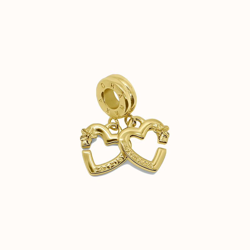 Double Heart Sisters Charm