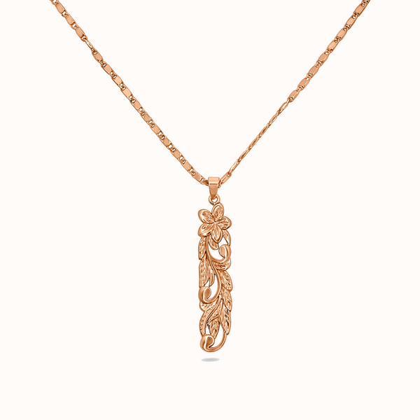 Alaka'i Heirloom Cutout Earrings & Necklace Set (18k Rose Gold Filled)