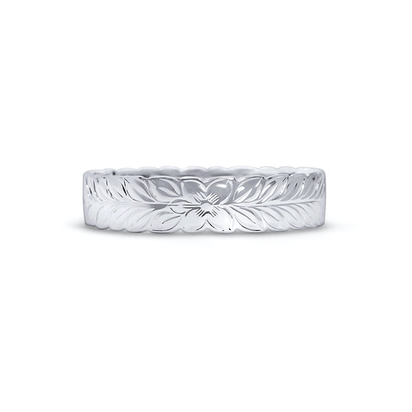 Silver Royal Maile Lei Bangle