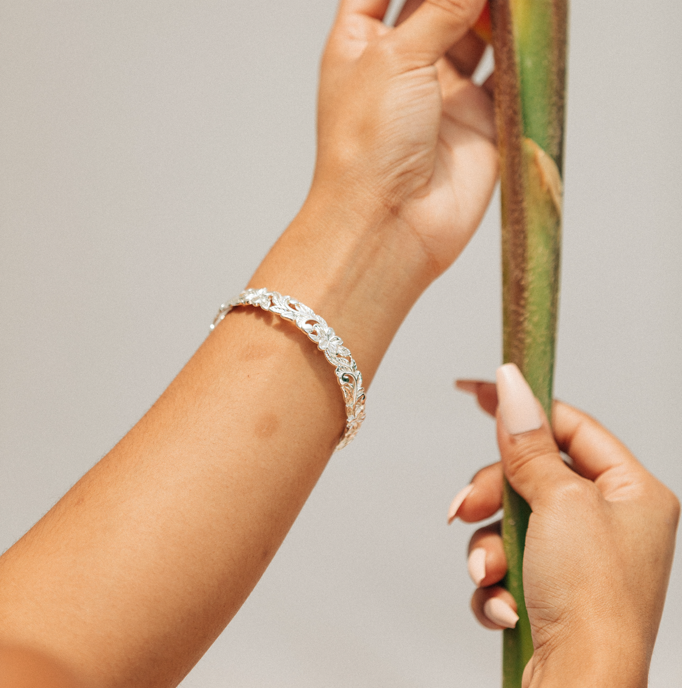 Alaka'i Plumeria Heirloom Cutout Bangle – Ka Ohana Jewelry Alaka'i Plumeria Heirloom Cutout Bangle – Ka Ohana Jewelry