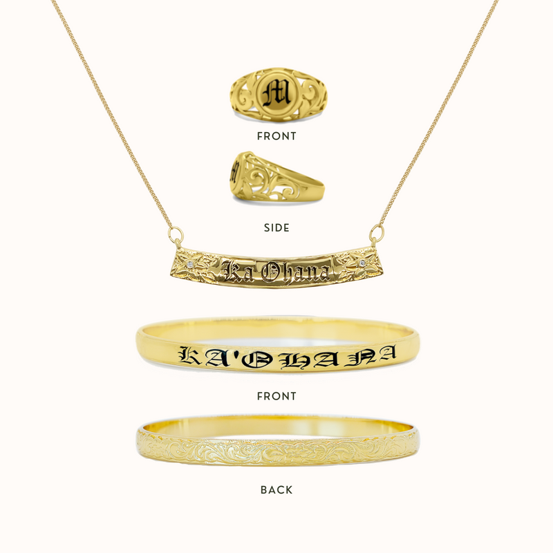 Ka 'Ohana Personalized Welcome Offer (1 Bangle, 1 Necklace, 1 Ring) [Read Description]