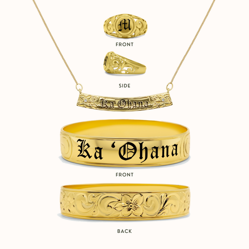 Ka 'Ohana Personalized Welcome Offer (1 Bangle, 1 Necklace, 1 Ring) [Read Description]