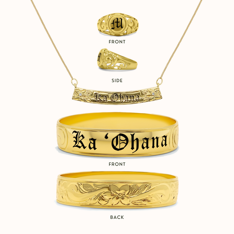 Ka 'Ohana Personalized Welcome Offer (1 Bangle, 1 Necklace, 1 Ring) [Read Description]