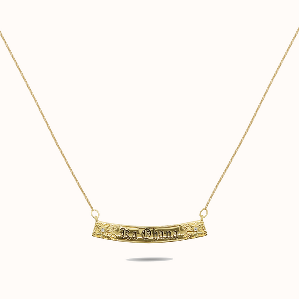 8mm Pu'uwai Heirloom Personalized Plate Necklace